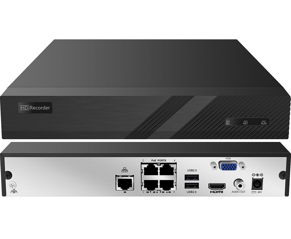 Longse  4 Channel NVR (NVR3604DP), PoE NVR, 5MP, 1 SATA upto 8TB
